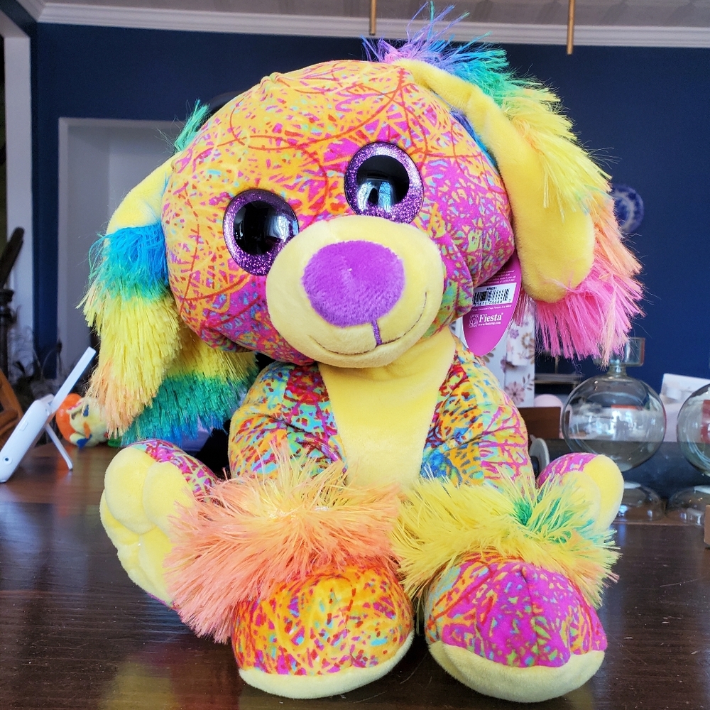 Rainbow Dog Plush Stuffed Animal - Fiesta Scribbleez